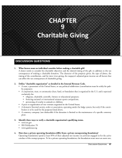 CHAPTER 9 Charitable Giving