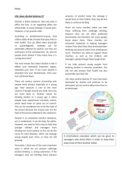 Maha Life: does alcohol destroy it? A Unit/Calorie calculator which