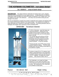 THE HOFMANN VOLTAMETER &ndash; non-glass design