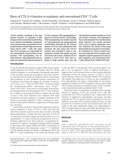 Basis of CTLA-4 function in regulatory and