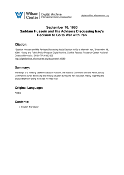 September 16, 1980 Saddam Hussein and His Advisers Discussing