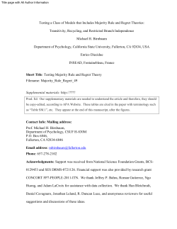 Testing a Class of Models that Includes Majority Rule and Regret