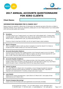 2017 ANNUAL ACCOUNTS QUESTIONNAIRE