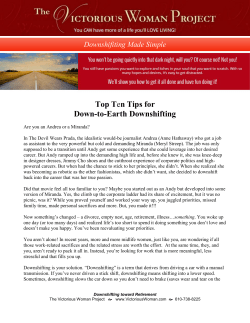 Ten Tips for Downshifting - The Victorious Woman Project