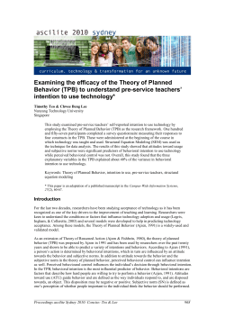 Examining the efficacy of the Theory of Planned Behavior