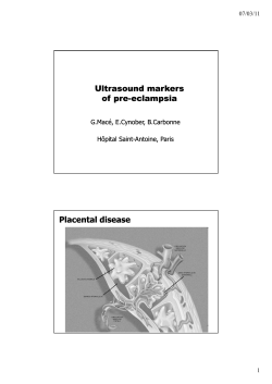 Ultrasound Ultrasound markers of pre-eclampsia eclampsia