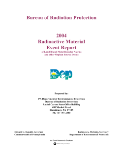 Bureau of Radiation Protection 2004 Radioactive