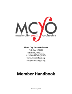 Member Handbook - Music City Youth Orchestra