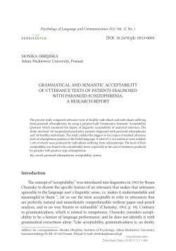 grammatical and semantic acceptability of utterance