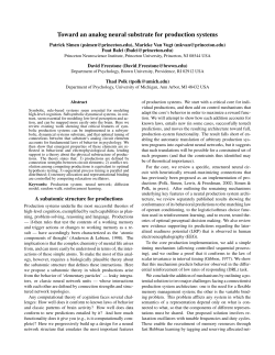 Toward an analog neural substrate for production systems
