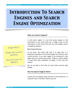 Introduction To Search Engines and Search Engine Optimization