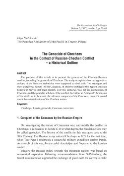 The Genocide of Chechens in the Context of Russian