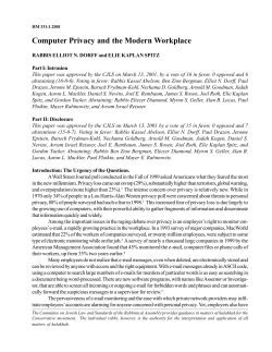 Dorff, Spitz - Privacy - The Rabbinical Assembly