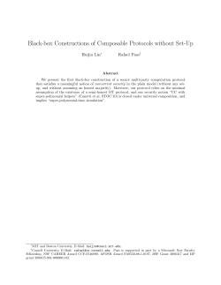 Black-box Constructions of Composable Protocols without Set-Up