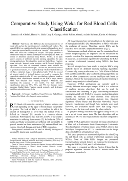 Comparative Study Using Weka for Red Blood Cells Classification
