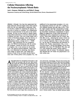 Cellular Dimensions Affecting the Nucleocytoplasmic Volume Ratio