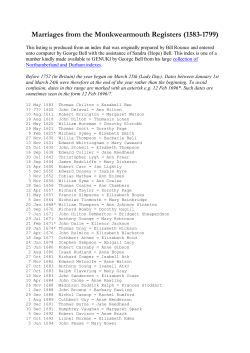 Marriages from the Monkwearmouth Registers