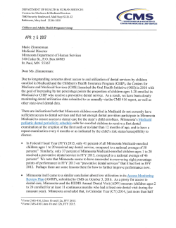 Letter from CMS Director Anne Marie Costello