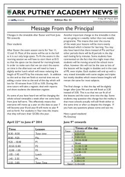 Newsletter 28/03/2014