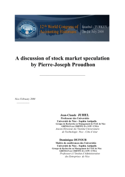 A discussion of stock market speculation by Pierre