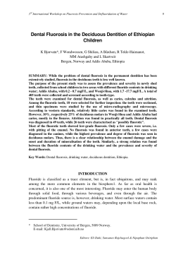 Dental Fluorosis in the Deciduous Dentition of Ethiopian Children