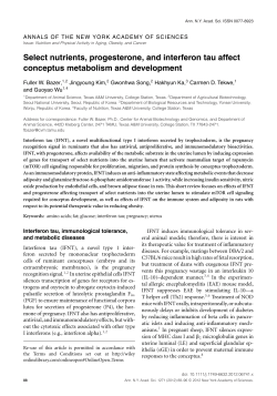 Select nutrients, progesterone, and interferon tau affect conceptus
