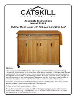 Assembly Instructions Model 51843 Butcher Block