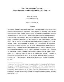 Inequality as a Political Issue