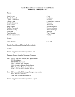 Minutes for Jan 11th, 2017