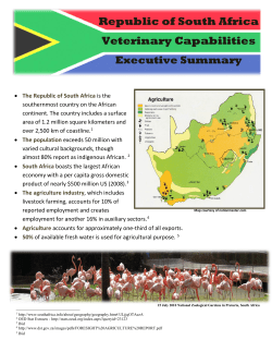 Republic of South Africa Veterinary Capabilities