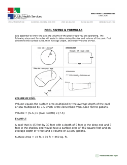 Pool Sizing And Formulas - Kern County Department Of Public Health