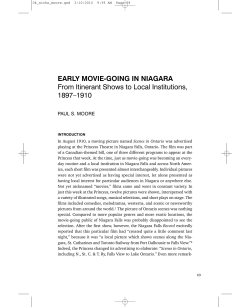 EARLY MOVIE-GOING IN NIAGARA From Itinerant