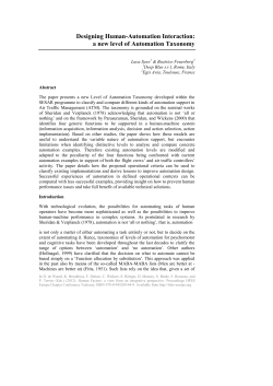 Designing Human-Automation Interaction: a new