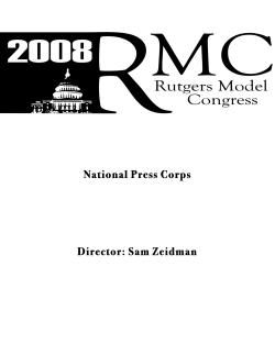 National Press Corps Director: Sam Zeidman