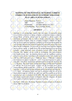 mapping of the potential of marine current energy in sunda strait to