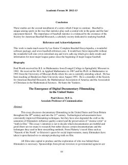 The Emergence of Digital Documentary Filmmaking in the United