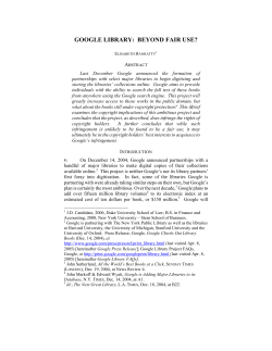 Google Library: Beyond Fair Use?