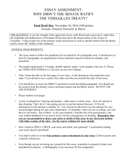 ESSAY ASSIGNMENT: WHY DIDN`T THE SENATE RATIFY THE