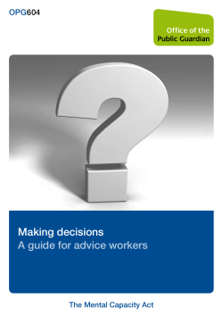 Making decisions: A guide for advice workers