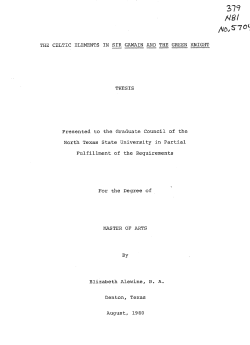 THE CELTIC ELEMENTS IN SIR GAWAIN AND THE GREEN