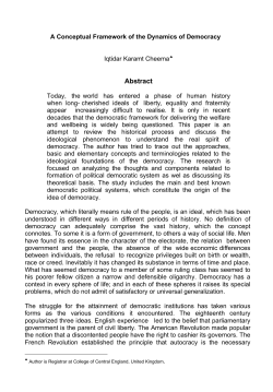 a conceptual framework of the dynamics of democracy