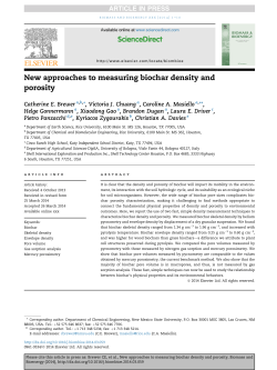 New approaches to measuring biochar density and porosity