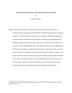 1 Agro-Ecosystem Productivity and the Dynamic Response