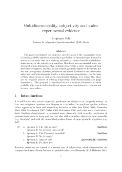 Multidimensionality, subjectivity and scales