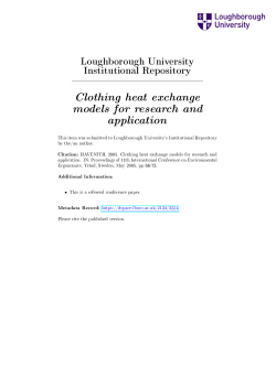 Clothing heat exchange models for research and application