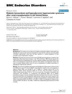Diabetic ketoacidosis and hyperglycemic hyperosmolar syndrome