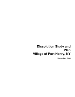 Dissolution Study and Plan Village of Port Henry, NY