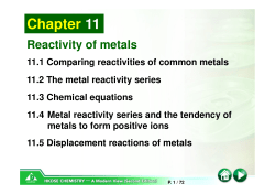 11.1 Comparing reactivities of common metals