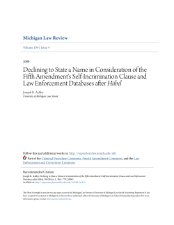 Declining to State a Name in Consideration of the Fifth Amendment`s