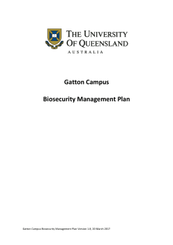 Biosecurity Management Plan - UQ Gatton